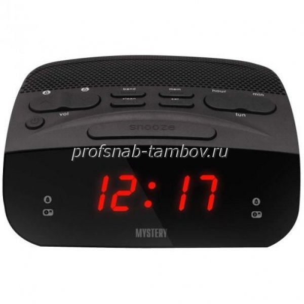 Часы-будильник с РАДИО MYSTERY black(red) - купить в Тамбове