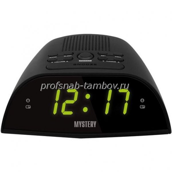 Часы-будильник с РАДИО MYSTERY black(green) - купить в Тамбове