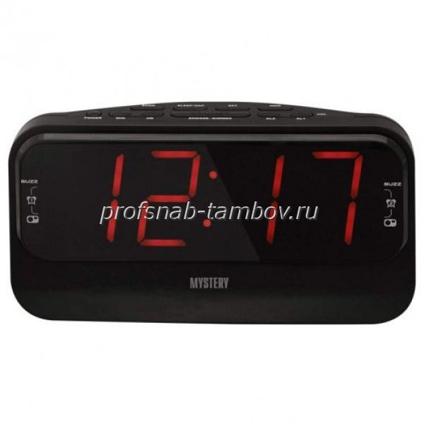 Часы-будильник с РАДИО MYSTERY black(red) - купить в Тамбове