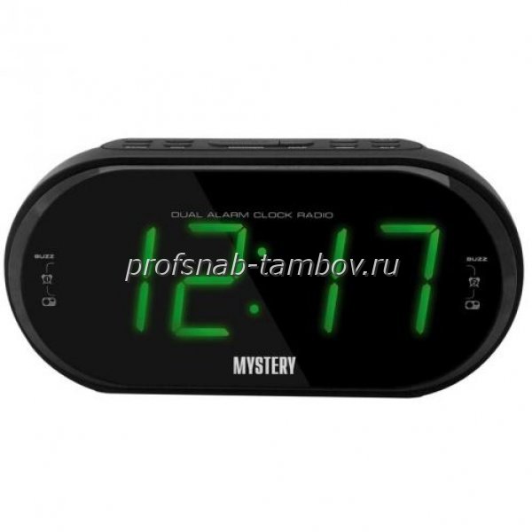 Часы-будильник с РАДИО MYSTERY black(green) - купить в Тамбове
