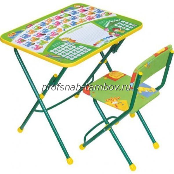Комплект  Первоклашка (зеленый фон) (стол+стул мягкий) - купить в Тамбове