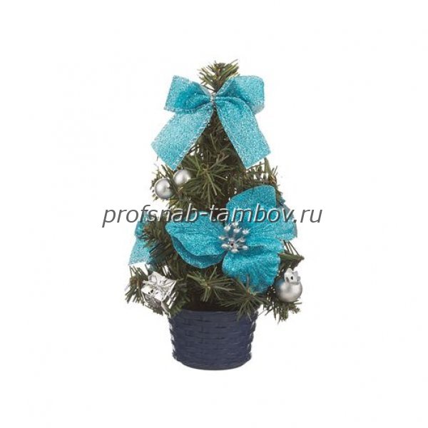Изделие декоративное"елочка с голубыми цветами" высота= 20 см.без упаковки - купить в Тамбове