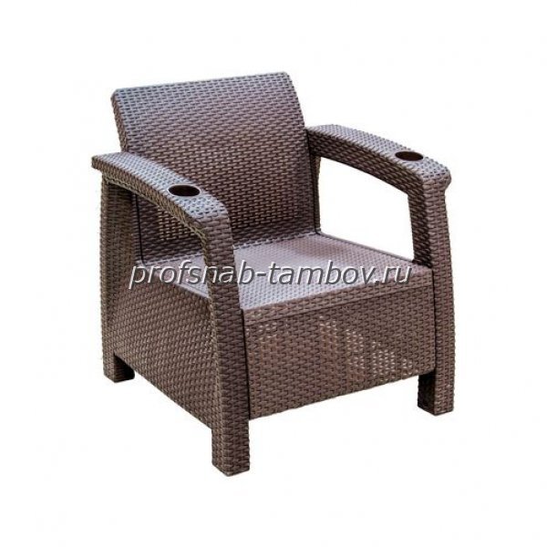 Кресло "Ротанг" (730х700х790) без подушки (шоколад) - купить в Тамбове