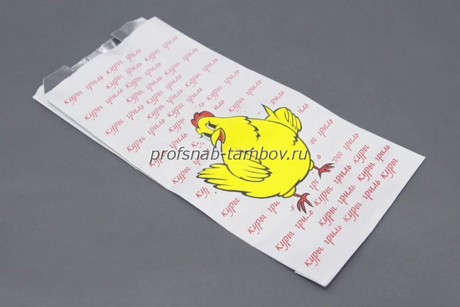 Пакет бумажный с фольгой для кур-гриль(с печатью)145+90х310 - купить в Тамбове